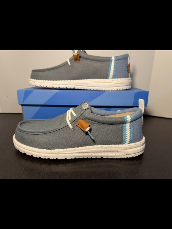 Hey Dude Wally Craft Linen Casual Shoes Monument Grey/Faded Denim Mens Size 8 main image 9